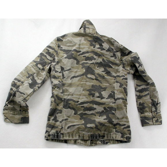 j crew Jackets & Blazers - J Crew Utility Jacket Size 0 Green Camo Camouflage Military Classic Twill Chino